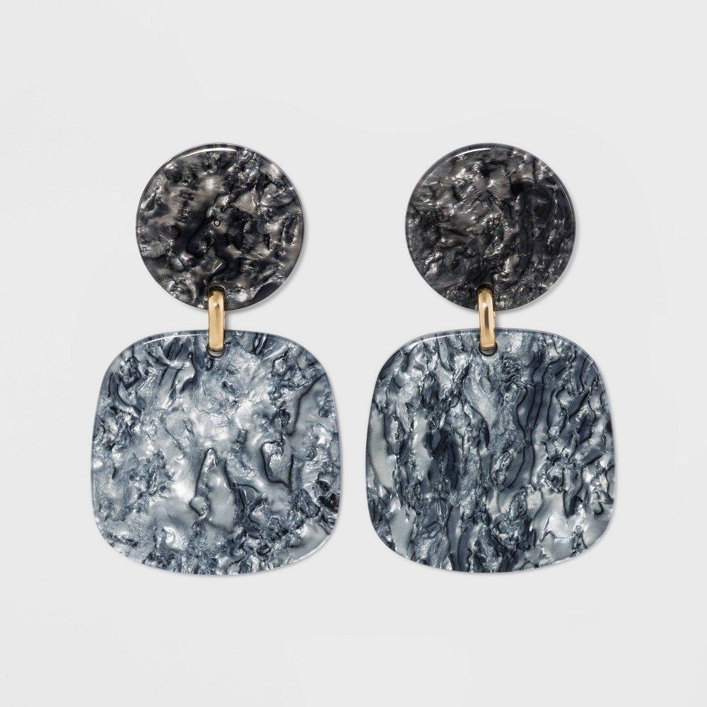 NWT SUGARFIX BaubleBar Blue Resin Round Drop Earrings